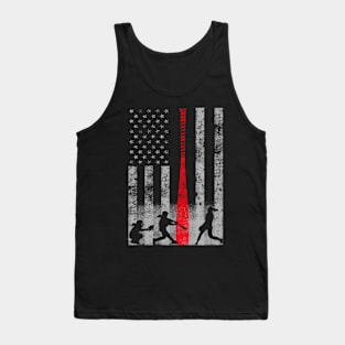 Patriotic Red Bat Softball Flag Tank Top